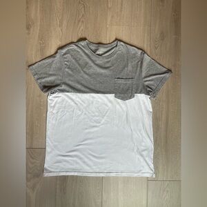 Color blocked T shirt with front pocket! Size L!